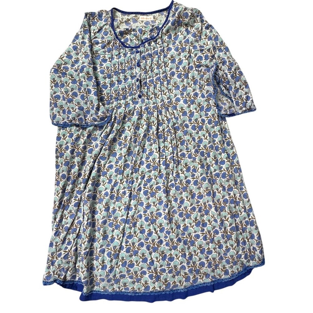 Bella Mama Tunic Dress Womens XXL Blue Floral Nursing Dress